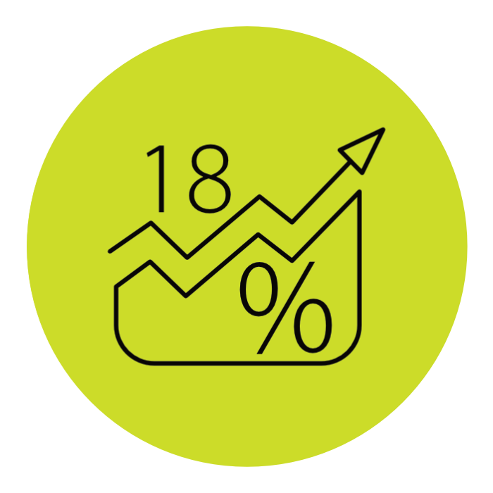 18% MORE FAT FREEZING COVERAGE icon.